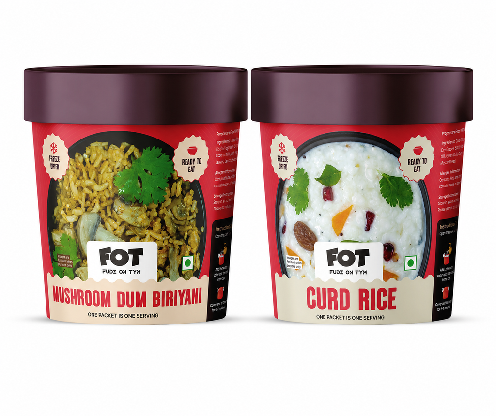 Freeze Dried Mushroom Dum Briyani & Curd Rice