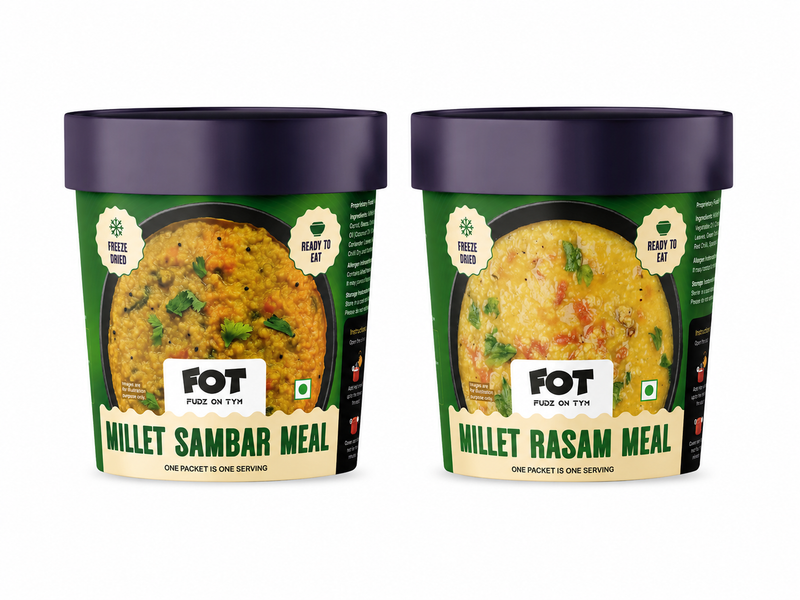 Freeze Dried Instant Millet Sambar Meal & Millet Rasam Meal