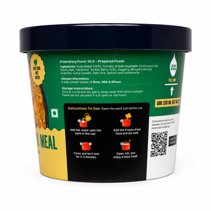 Freeze Dried Instant Millet Sambar Meal & Millet Rasam Meal