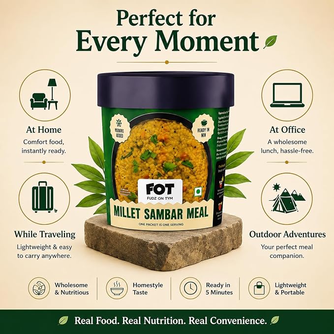 Freeze Dried Instant Millet Sambar Meal & Millet Rasam Meal