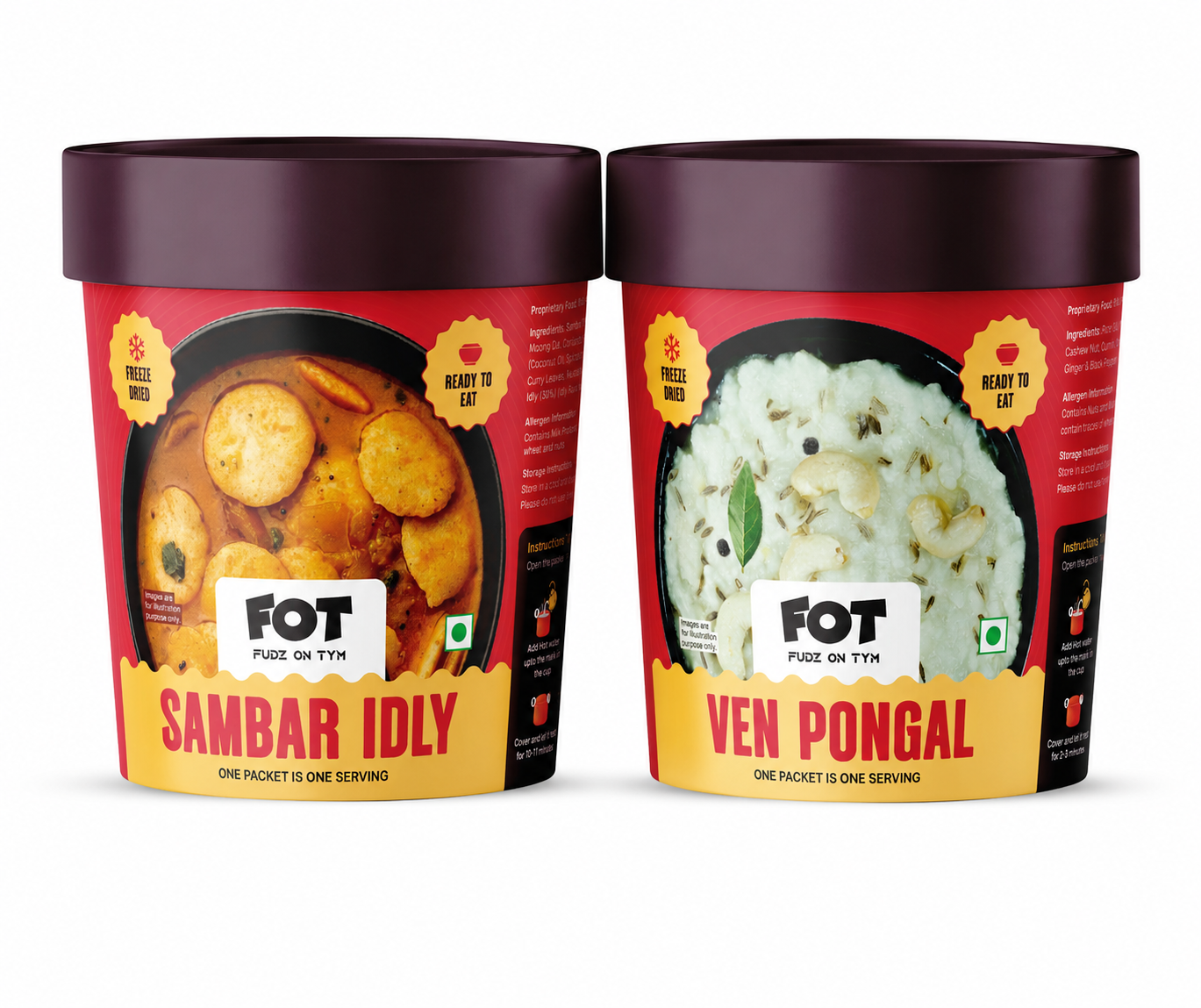 Freeze dried Sambar Idly & Ven Pongal Combo