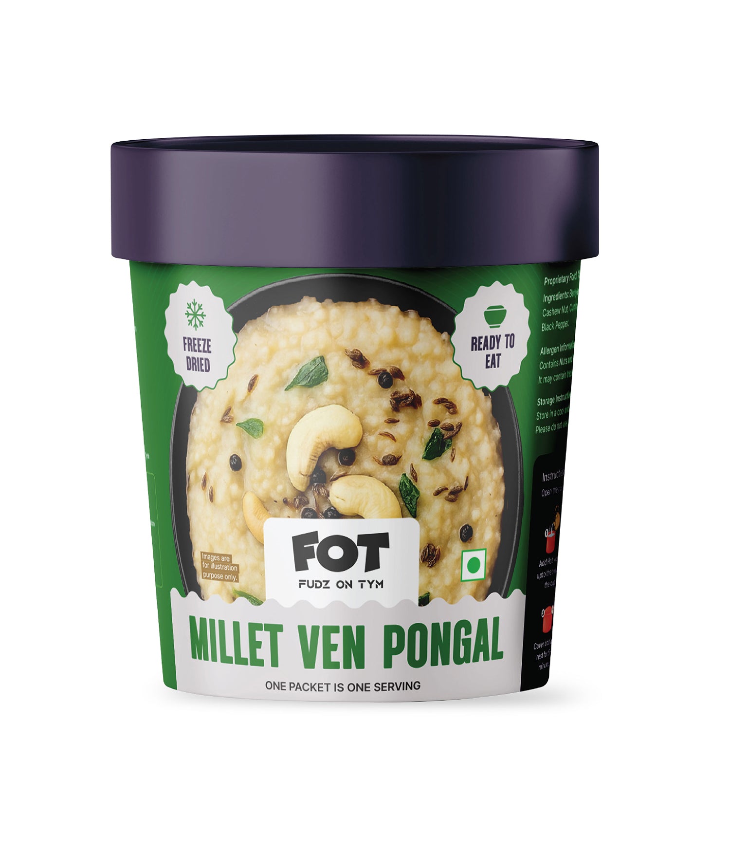 Freeze Dried Millet Ven Pongal